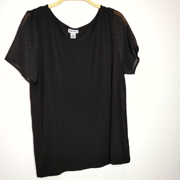 DKNY Accent Sheer Sleeve top - Picture 7 of 8